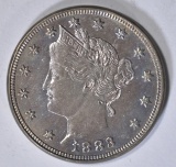 1883 WITH CENTS LIBERTY NICKEL AU/UNC NICE