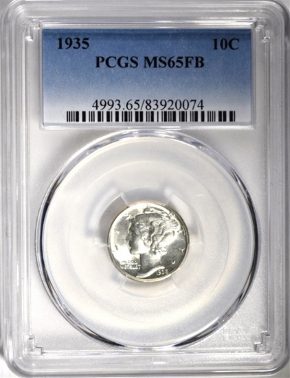 1935 MERCURY DIME, PCGS MS-65 FULL BANDS