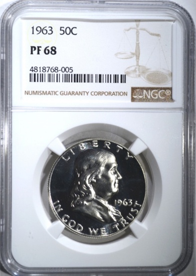 1963 FRANKLIN HALF DOLLAR NGC PF68