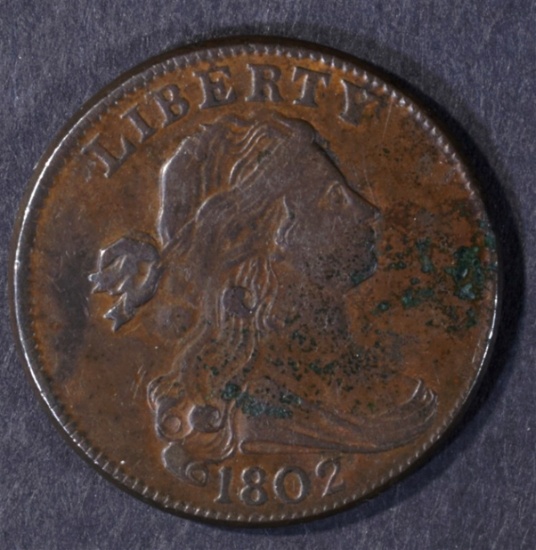 1802 DRAPED BUST LARGE CENT XF