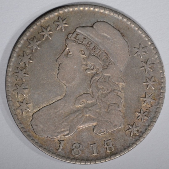 1818/17 CAPPED BUST HALF DOLLAR, VF/XF