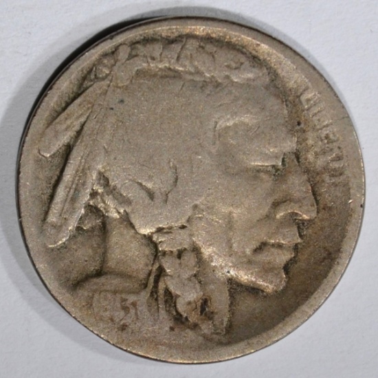 1913-S TYPE-2 BUFFALO NICKEL, VG