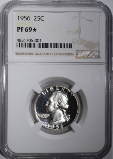 1956 WASHINGTON QTR NGC PF 69 STAR!