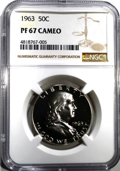 1963 FRANKLIN HALF DOLLAR NGC PF67