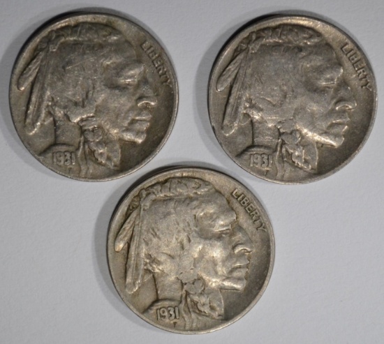 3 - 1931-S BUFFALO NICKELS XF