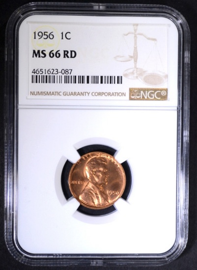 1956 LINCOLN CENT NGC MS-66 RD