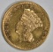 1887 $3 GOLD  BU