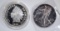 2-DIFFERENT 2 OUNCE .999 SILVER ROUNDS