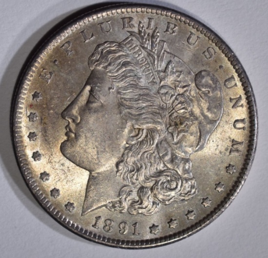 1891-S MORGAN DOLLAR, CH BU