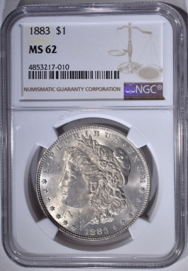 1883 MORGAN DOLLAR, NGC MS-62