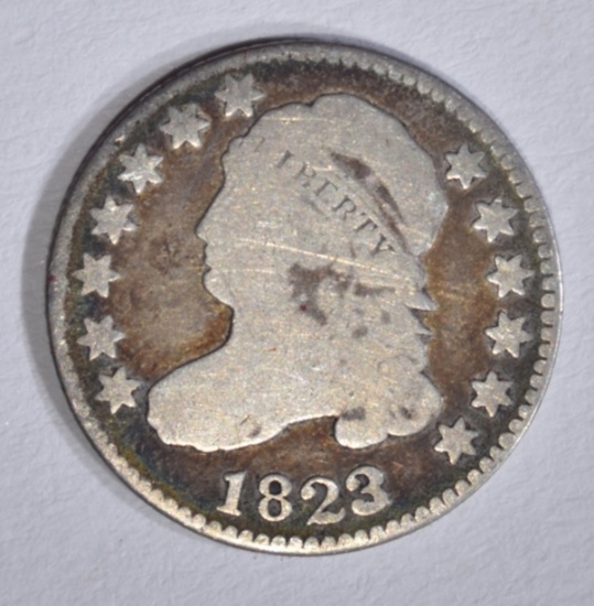 1823/2 CAPPED BUST DIME, VG