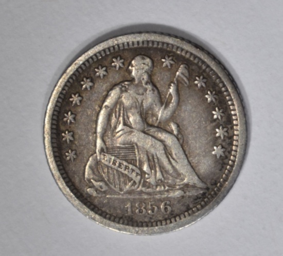 1856-O SEATED HALF DIME, XF