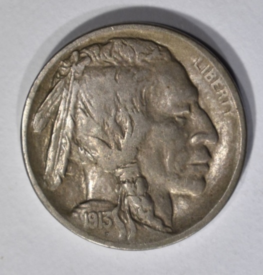 1913-S TYPE-1 BUFFALO NICKEL, AU