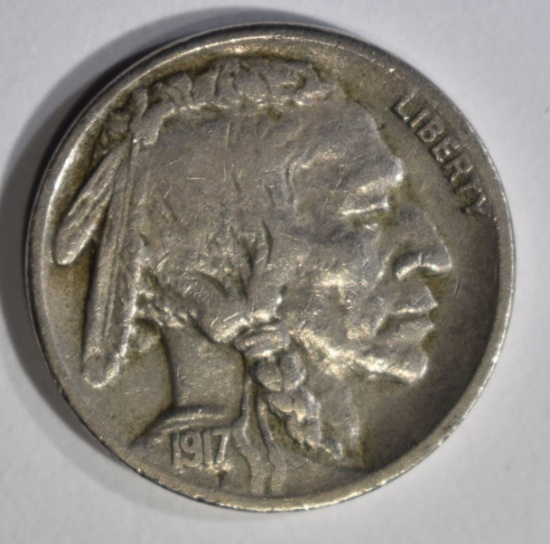 1917-S BUFFALO NICKEL, VF/XF