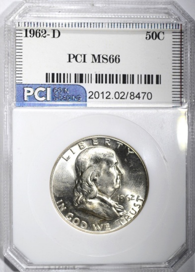 1962-D FRANKLIN HALF DOLLAR PCI SUPERB