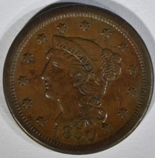 1850 LARGE CENT, XF