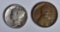 2 COIN LOT: 1922-D LINCOLN CENT XF &