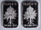 2-HAPPY HOLIDAYS 2018 ONE OUNCE .999 SILVER BARS