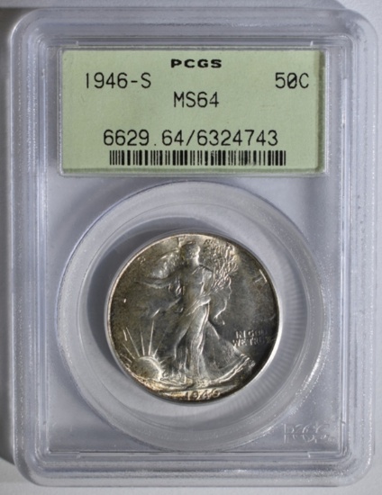 1946-S WALKING LIBERTY HALF DOLLAR, PCGS MS-64