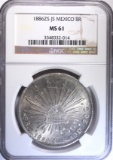 1886 ZS JS MEXICO 8 REALES, NGC MS-61