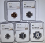 1962 PROOF SET, ALL COINS NGC PF-67