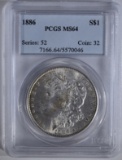 1886 MORGAN DOLLAR, PCGS MS-64