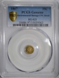 1867 LIBERTY G25C CALIFORNIA FRACTIONAL GOLD