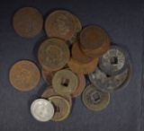 21-PIECES ASIAN COINAGE, MOSTLY CHINESE