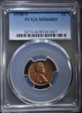 1938-S LINCOLN CENT PCGS MS66RD