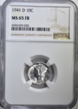 1941-D MERCURY DIME NGC MS 65 FB