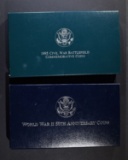 1993 WWII 50th ANNIV 2-COIN PROOF &