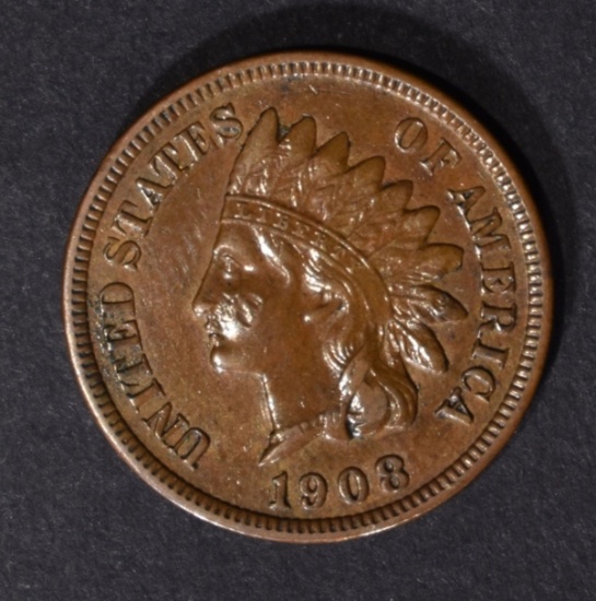 1908-S INDIAN CENT, XF/AU