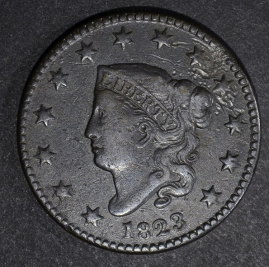 1823 LARGE CENT, VF/XF