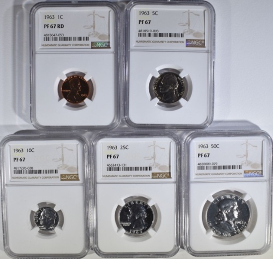 1963 PROOF SET ALL NGC PF-67