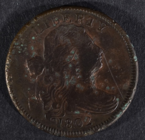 1802 LARGE CENT, XF pitted one sratch