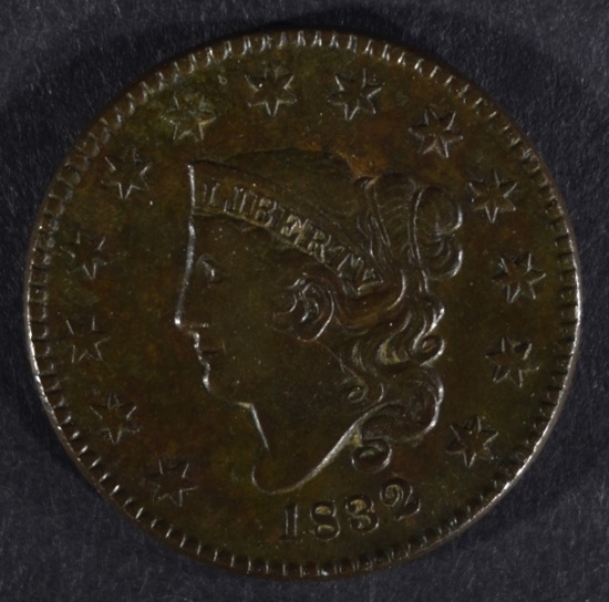 1832 LARGE CENT, XF