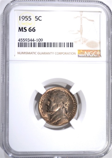 1955 JEFFERSON NICKEL NGC MS66