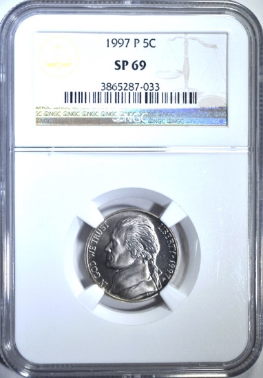 1997-P JEFFERSON NICKEL, NGC SP-69