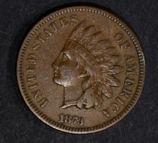 1873 “OPEN 3” INDIAN CENT, XF