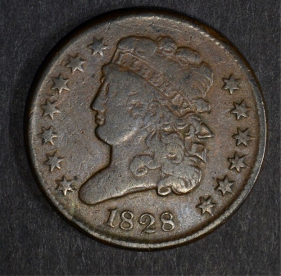 1828 CLASSIC HEAD HALF CENT, VF