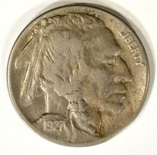 1927-D BUFFALO NICKEL, AU