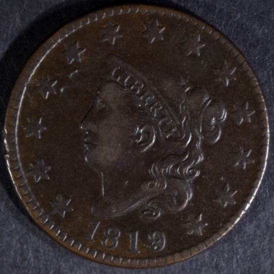 1819 LARGE CENT XF