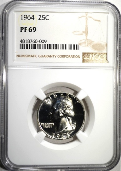 1964 WASHINGTON QTR NGC PF69