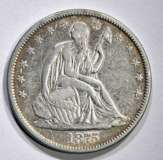 1875-S SEATED HALF DOLLAR, XF