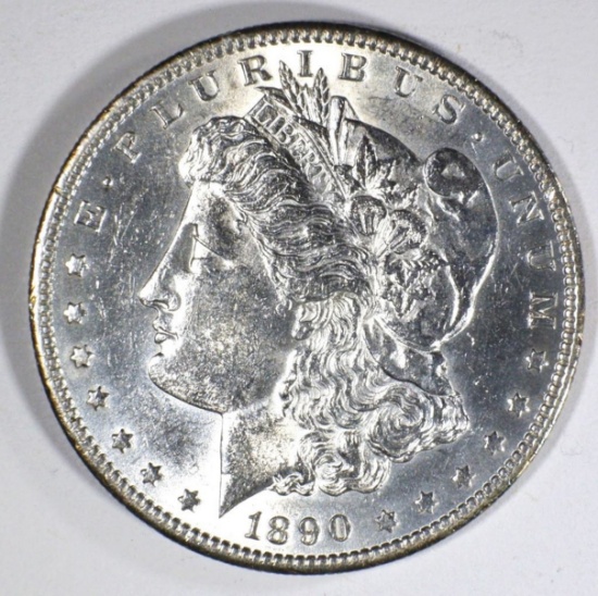 1890-S MORGAN DOLLAR, CH BU