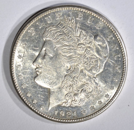 1921-S MORGAN DOLLAR, CH BU