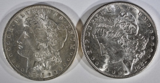 1881-S, & 85-O MORGAN DOLLARS CH BU