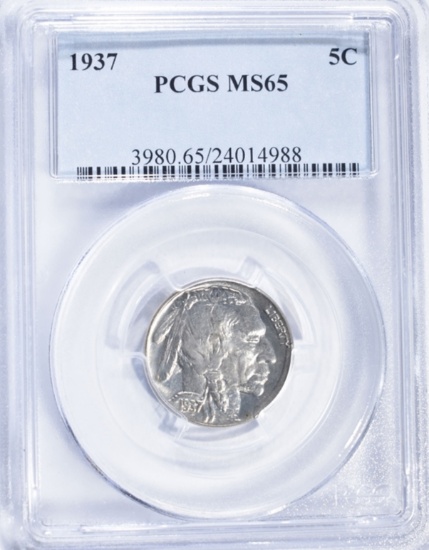 1937 BUFFALO NICKEL, PCGS MS-65