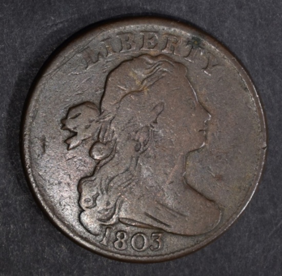 1803 LARGE CENT, CHOICE VG/FINE