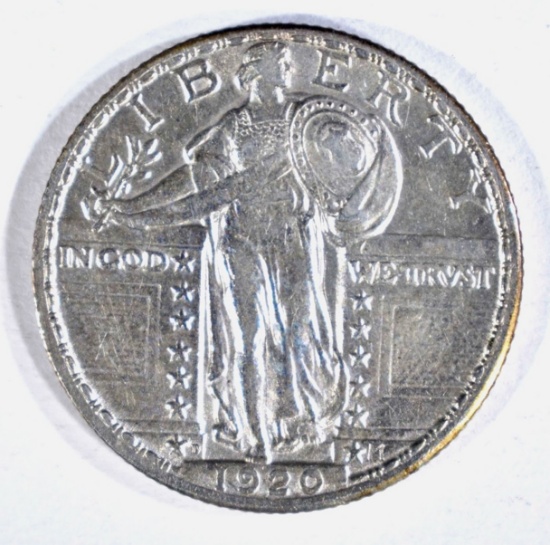 1920-D STANDING LIBERTY QUARTER, XF/AU